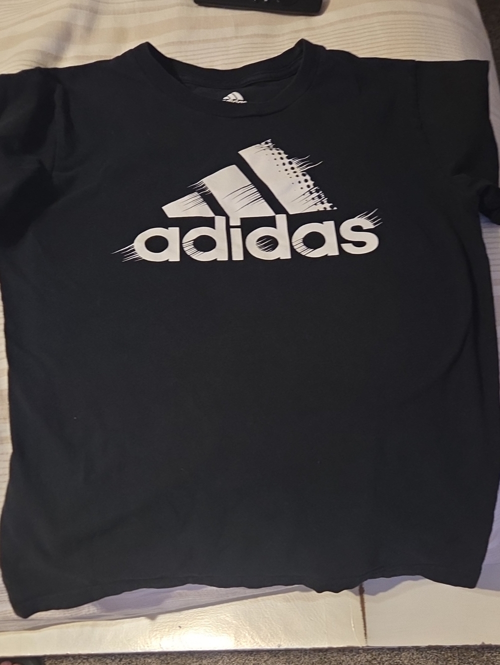 adidas Black Tee with White Logo